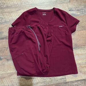 Jaanuu Burgundy Scrub Set
